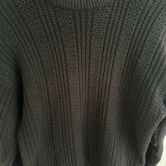 Vintage Chartwell Black Cable Knit Sweater Men’s or Women’s Large - Picture 2 of 5